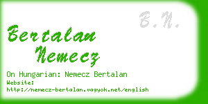 bertalan nemecz business card